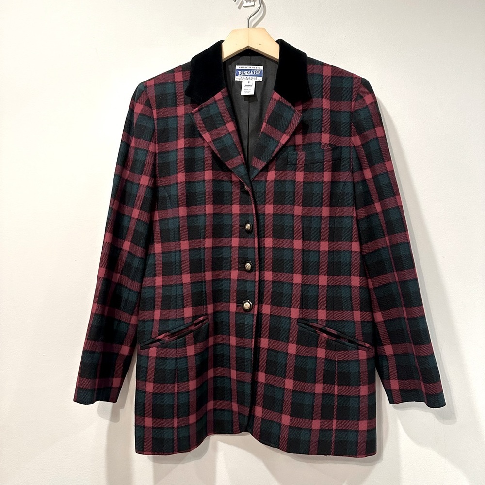 Pendleton Women's Wool Plaid blazer Jacket
